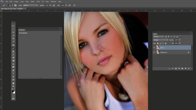 Photoshop Tutorial - Darkening Areas on the Face