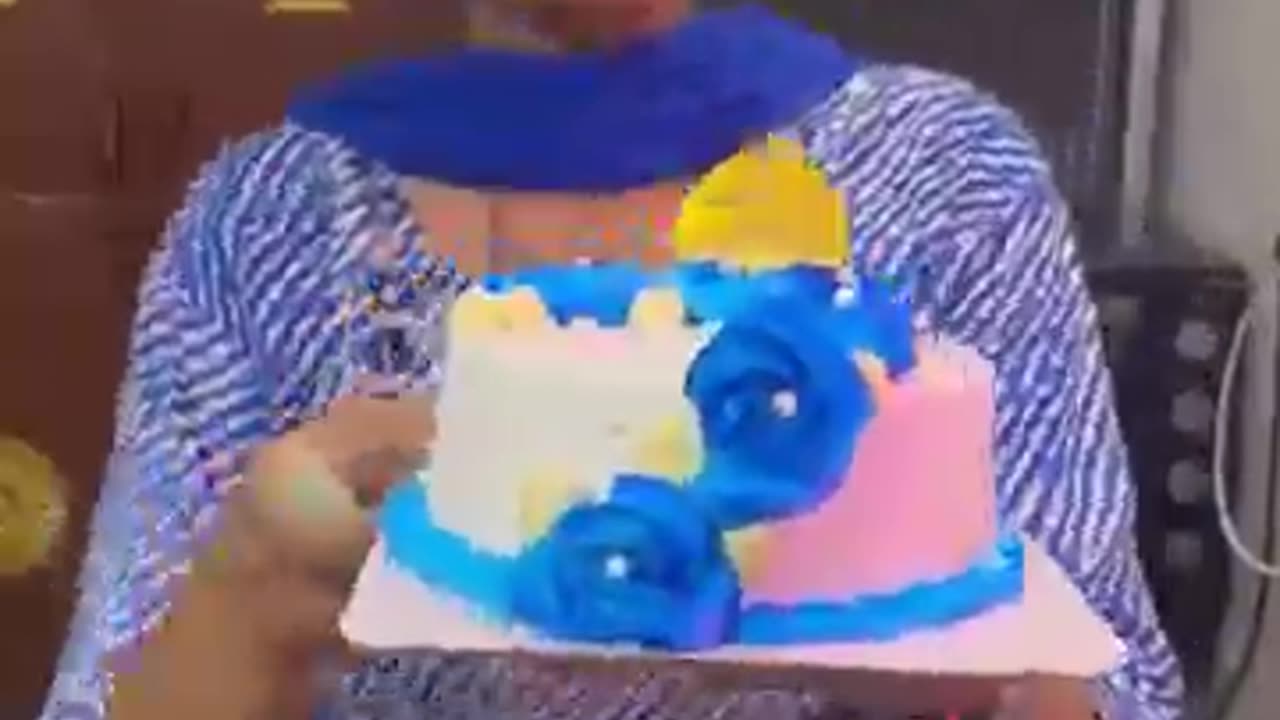Blue dress cake for my coustmer #cakes