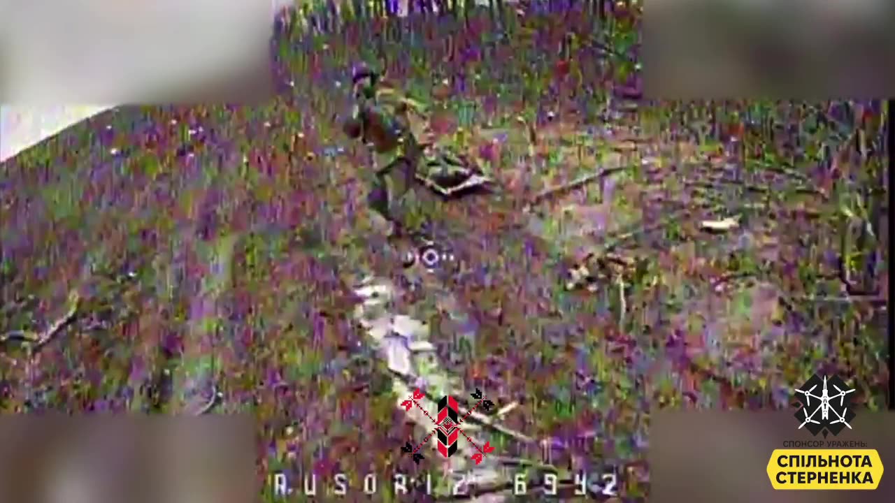 Shadow drone hits a Russian soldier. He does not appear to move afterwards