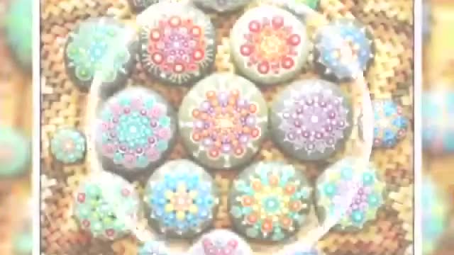 New colourful floral unique pebble stone painting ideas