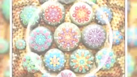 New colourful floral unique pebble stone painting ideas