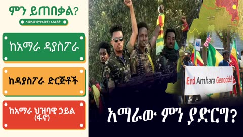 ሀ. ከአማራ-ዳያስፖራ ምን ይጠበቃል⁉ሐ. ከአማራ ህዝባዊ ኃይል (ፋኖ) ምን ይጠበቃል፦