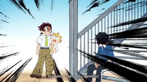 Tanjiro saying Zenitsu: kimetsu academy edition