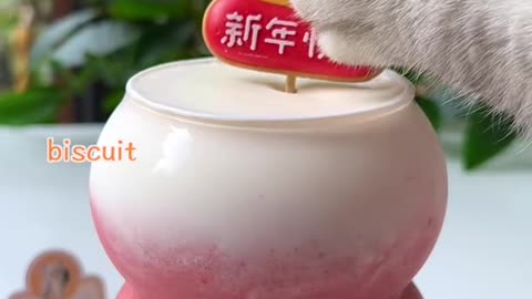 Sweety Cat Cook Sweet Strawberry Condensed Milk | Homemade Drink Recipe | Cute Cat TikTok #Shorts