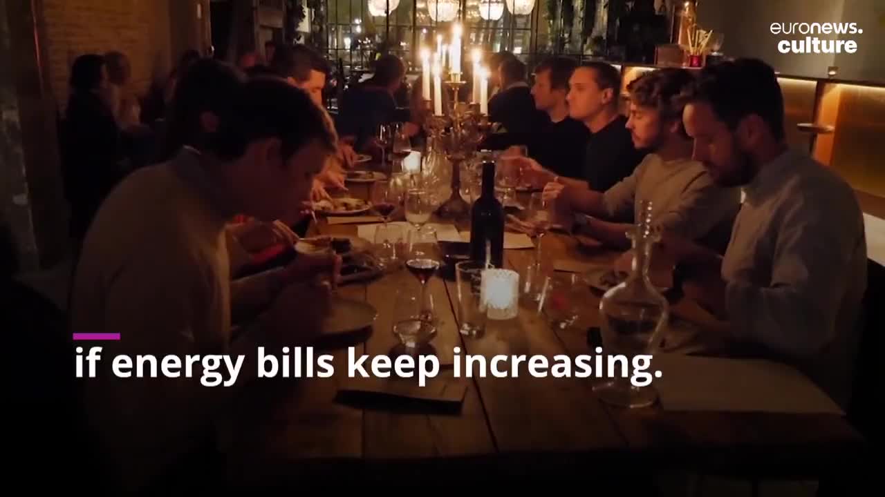Brussels diners eat in the dark amid energy crisis