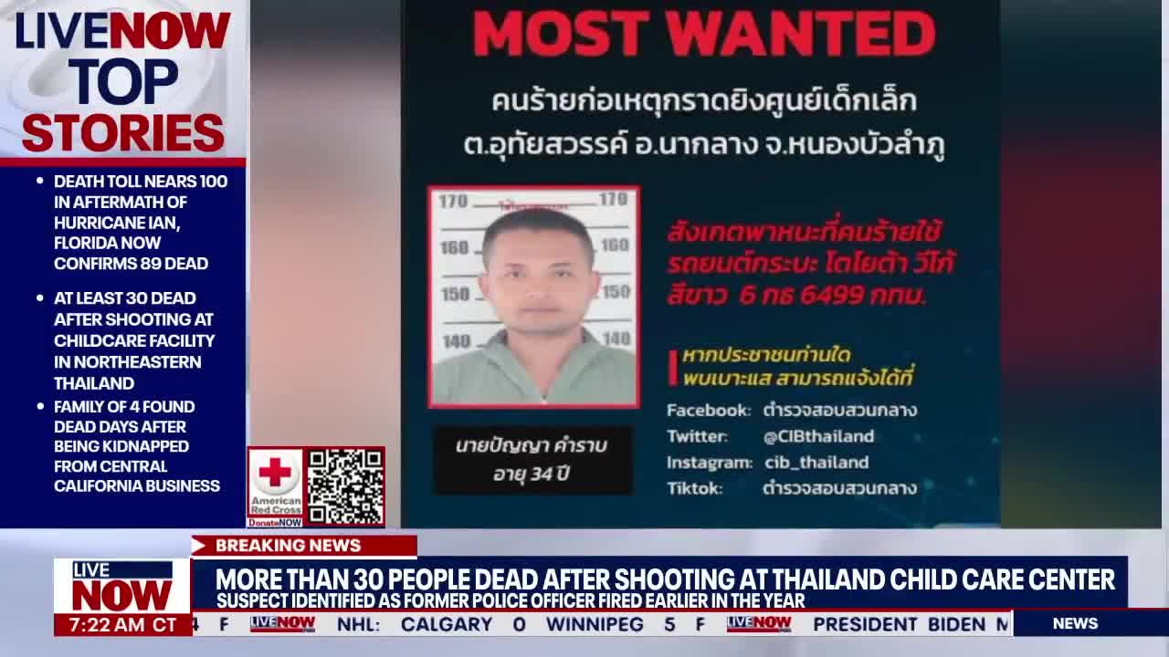 Thailand mass shooting: Over 30 dead after disgraced cop opens fire at day care center