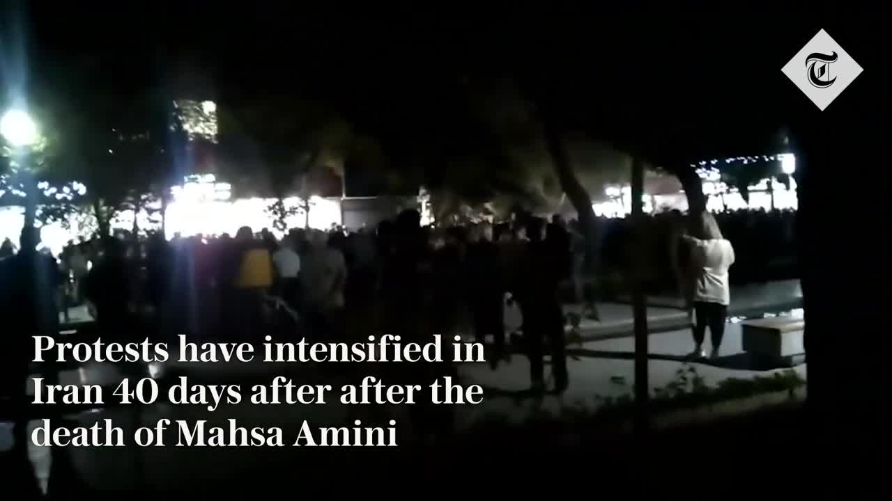 Iran protests_ Crowds gather to burn hijabs marking 40 days since the death of M