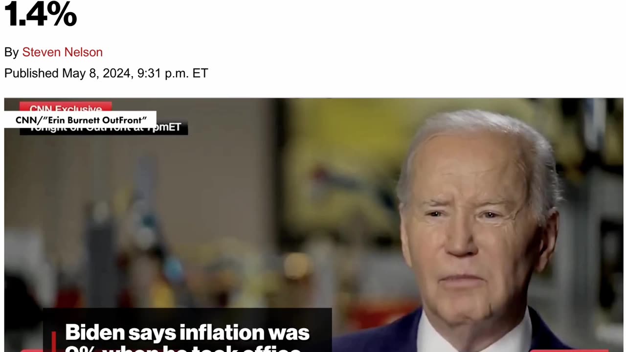BIDEN CLAIMS INFLATION WAS 9% WHEN HE CAME INTO OFFICE IT WAS 1.4% WHEN TRUMP LEFT OFFICE!