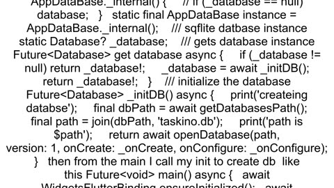 DatabaseFactory not initialized when using sqflite in flutter