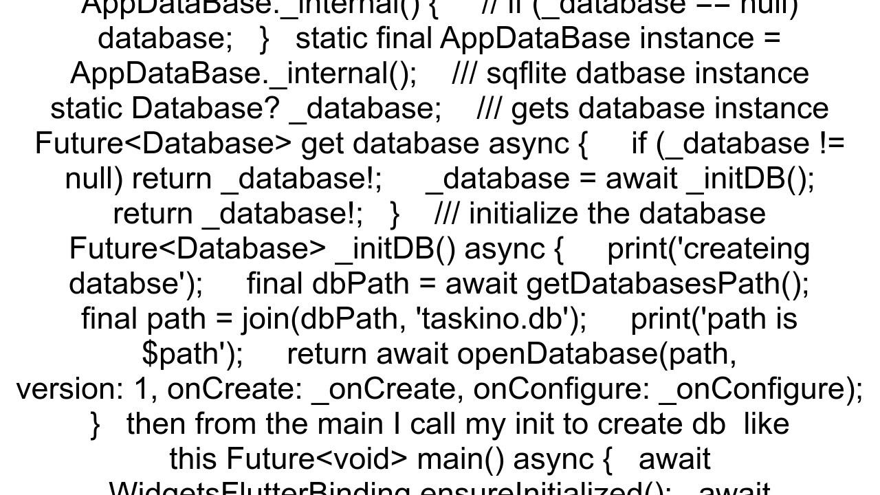 DatabaseFactory not initialized when using sqflite in flutter