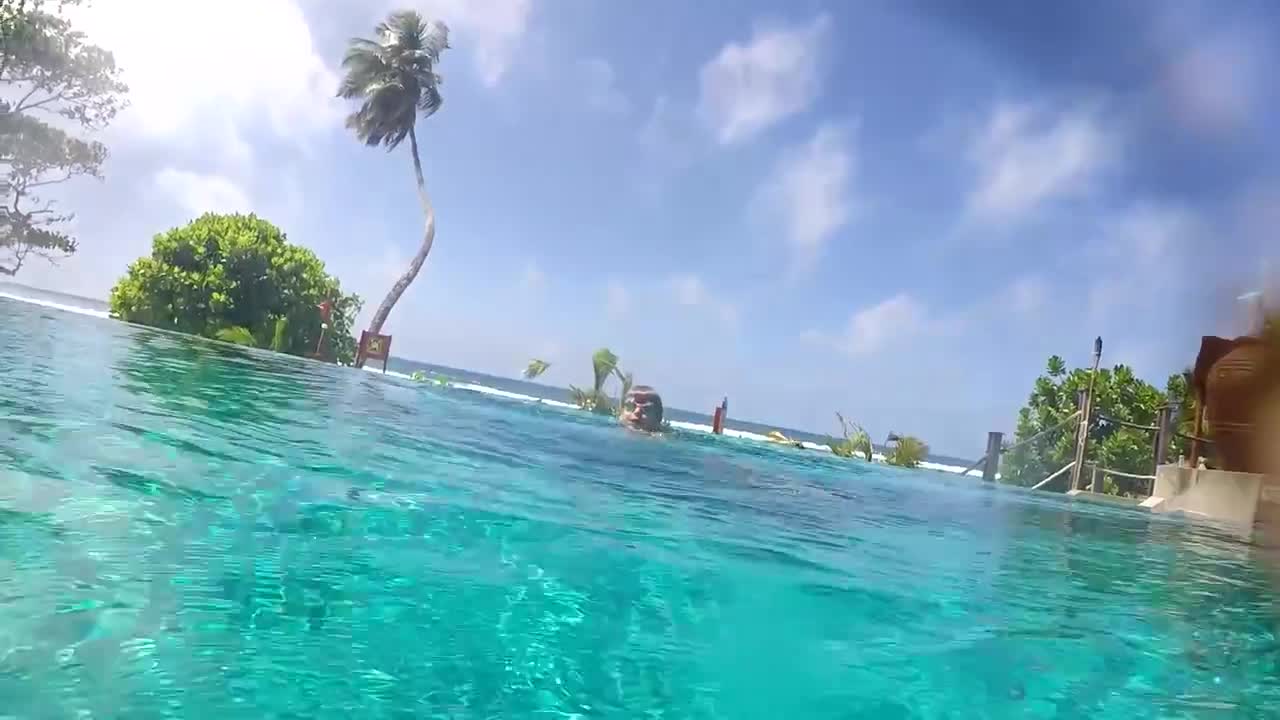 Hotel Pool Jumps Fun - Seychelles Holidays