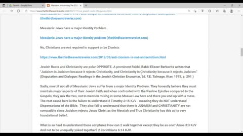 Messianic Jews mixing The GOSPEL of GRACE with GOSPEL OF THE KINGDOM