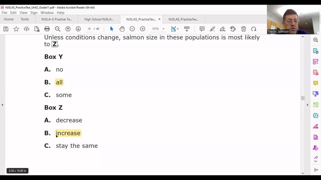 Graph Interpretation on the NJSLA Science Exam - Working a Sample Problem