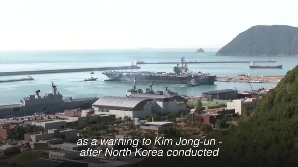 AIRCRAFT CARRIER ARRIVED IN SOUTH KOREA - US, Japan, South Korea Hold Major Naval Drill