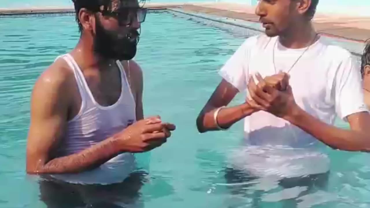 Desi on swimmingpool