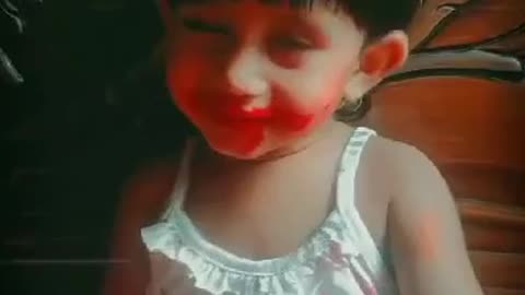 kids Fun with lipstick