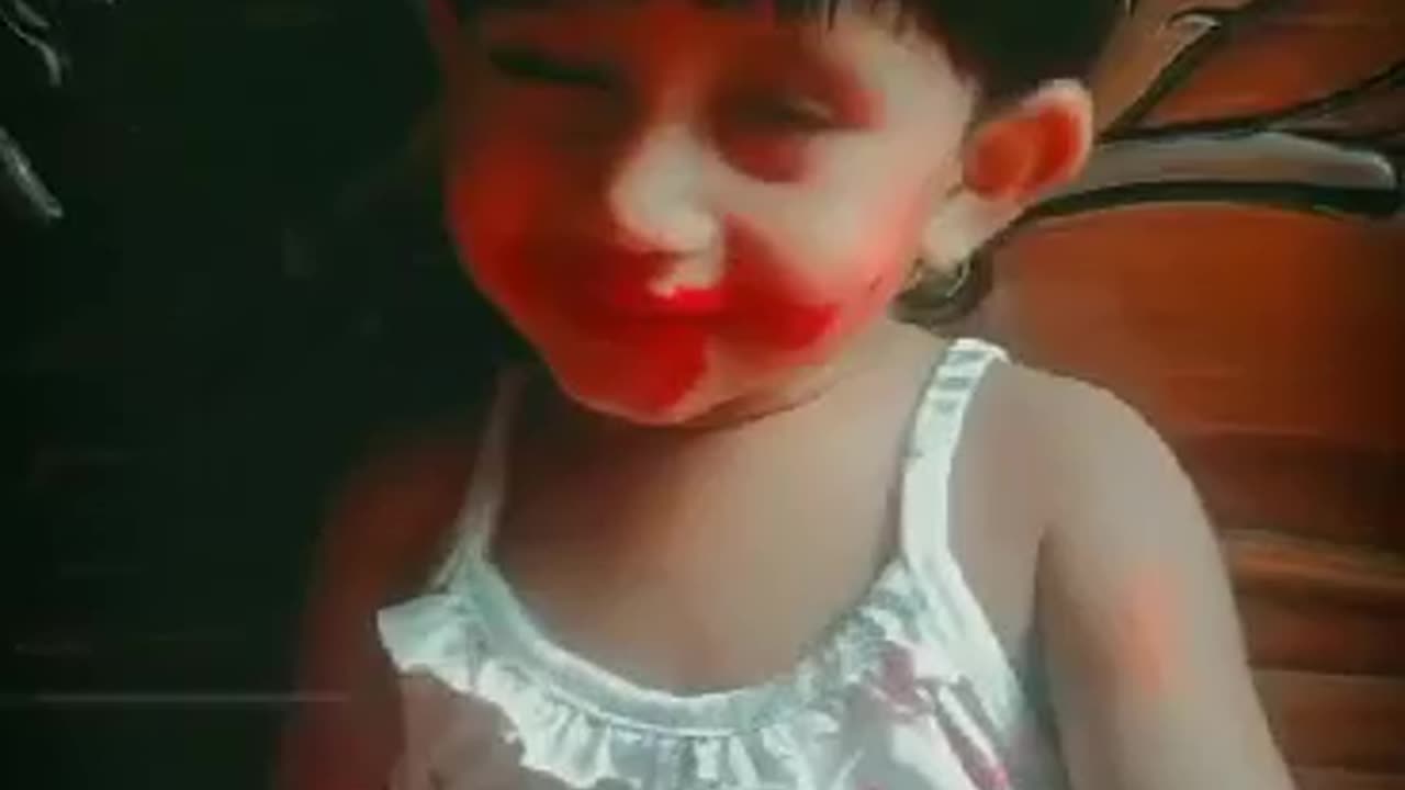 kids Fun with lipstick