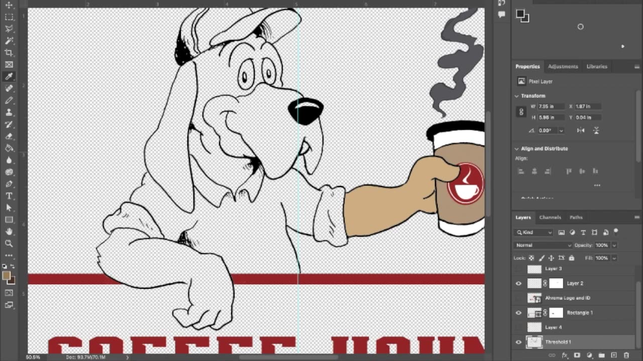 Coloring a Coffee Hound Commission