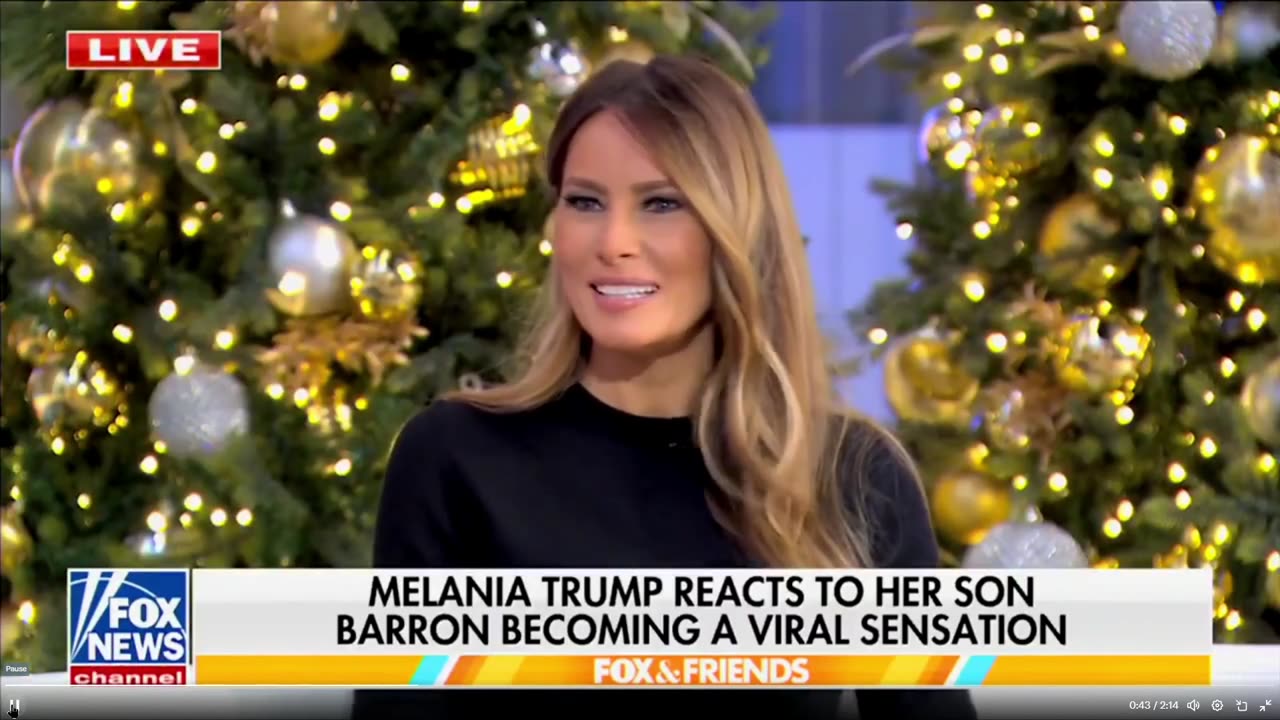 Melanie went on Fox and Friends to talk about Barron