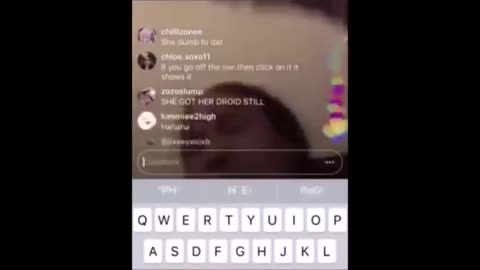 girl shoots her phone during instagram livestream