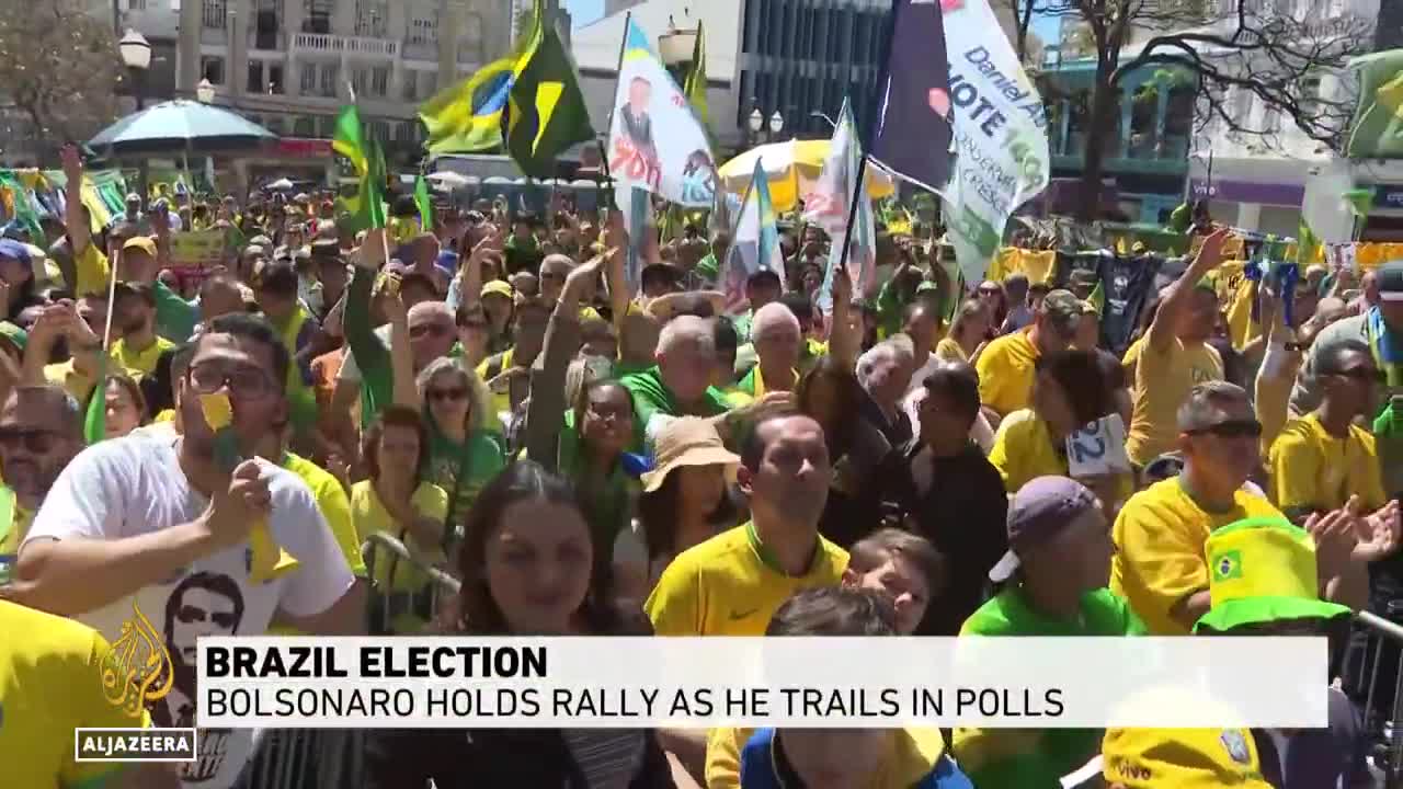 Brazil election_ Bolsonaro holds rally as he trails in polls