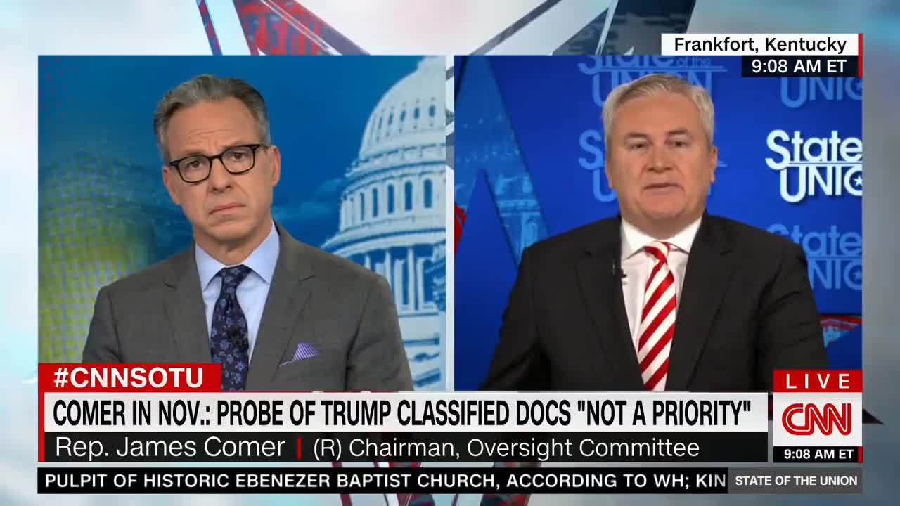 Jake Tapper Thinks He Has Rep James Comer Cornered, But Comer Proves Him Wrong