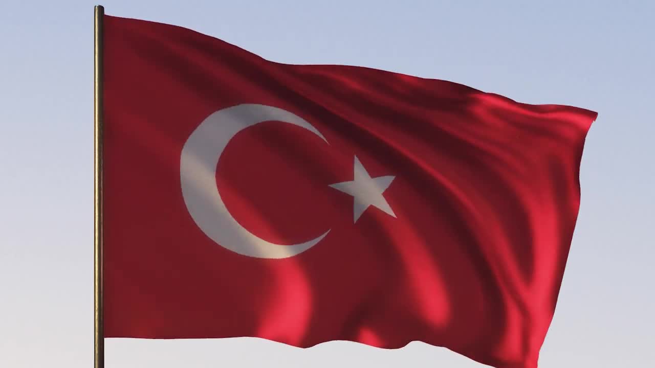 Flag of Türkiye (Turkey) | Türk bayrağı | ROYALTY FREE [4K] 20 SEC LOOP