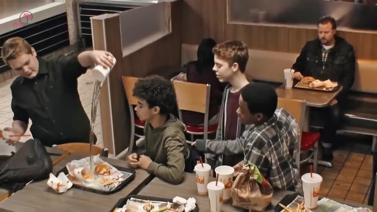 Teens Mock Boy At Burger King, Don’t Notice Man On Bench