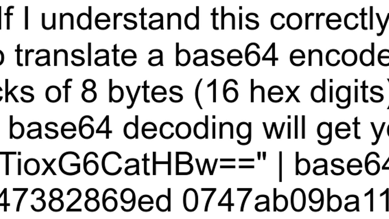 How do I get hex blocks from a base 64 encoded string