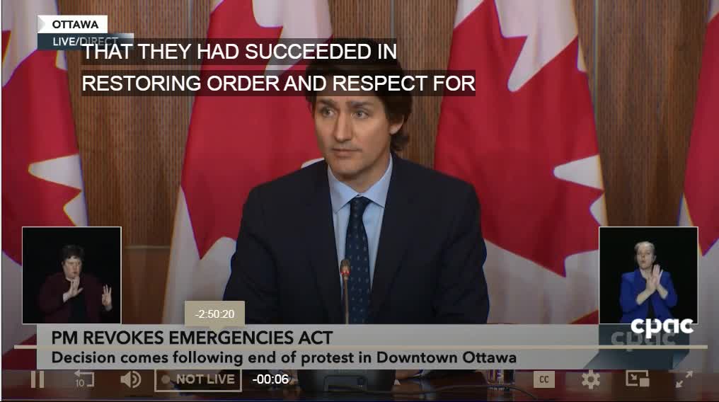 Trudeau Revokes Emergencies Act