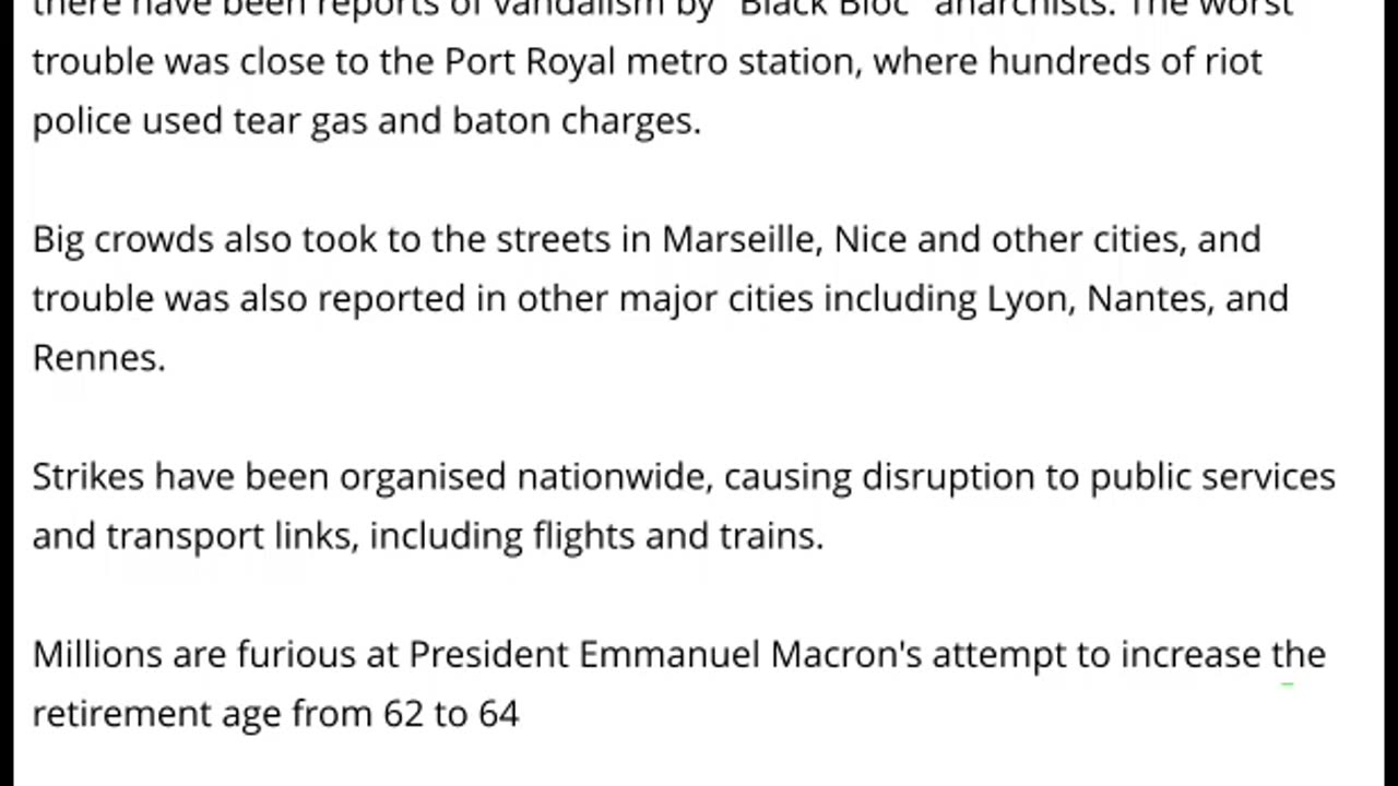 Violence Erupts Across France As Protesters Clash With Riot Cops Over Macron's Hated Pension Reforms