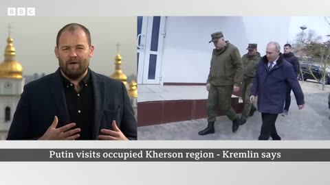 Ukraine: Vladimir Putin visits occupied region to meet Russian military, Kremlin says - BBC News