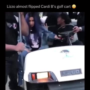 Lizzo And Cardi B Almost Flip Over Golf Cart
