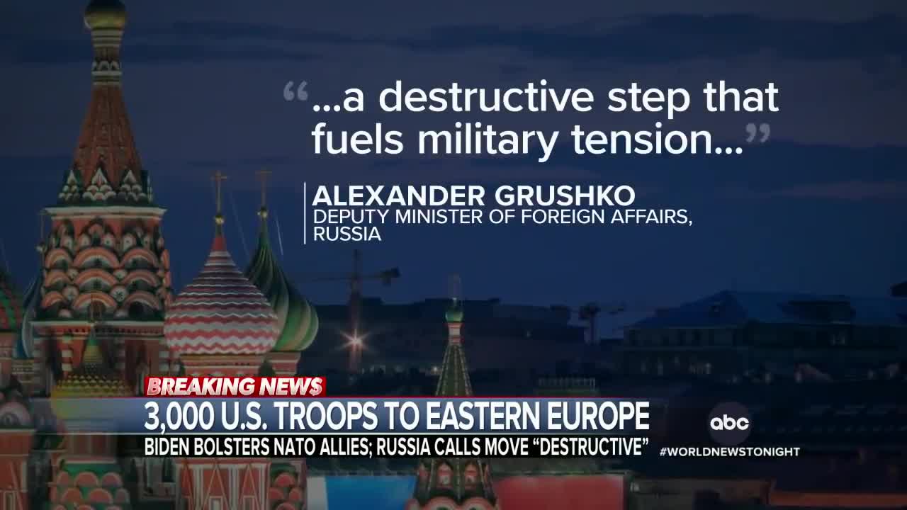 Biden orders 3000 US troops to back up NATO East Europe