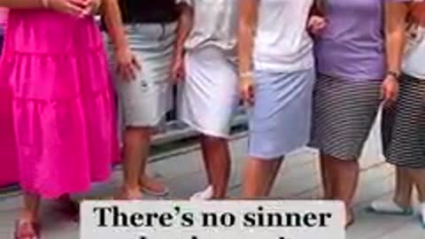 Christianity: Singing "There's no sinner that he can't save"