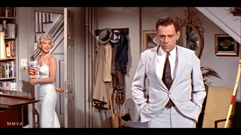 Marilyn Monroe and Tom Ewell in The Seven Year Itch 1955 (champagne and piano scene)