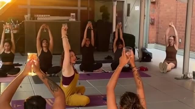 Drunk Yoga on aManhattan Rooftop