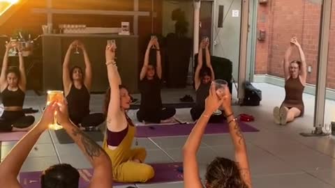 Drunk Yoga on aManhattan Rooftop