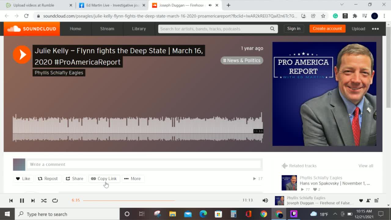 Ed Martin interviews Julie Kelly March 16 " Flynn fights the Deep State "