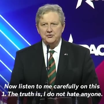 Senator John Kennedy, "Now listen to me carefully on this one"