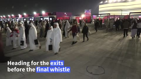 Ecuador supporters celebrate after beating hosts Qatar .