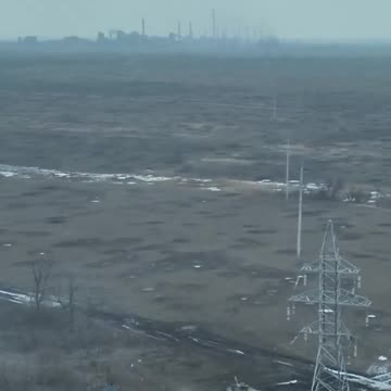 M1 Abrams working with its 120mm cannon against Russian troops in Avdiivka Chemical Plant