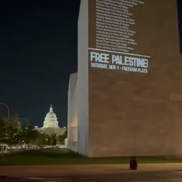 LIST OF PALESTINIAN MARTYRS NAMES PROJECTED BY ACTIVIST IN WASHINGTON