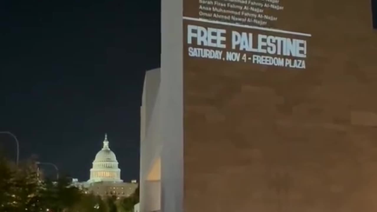 LIST OF PALESTINIAN MARTYRS NAMES PROJECTED BY ACTIVIST IN WASHINGTON