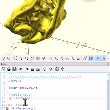 OpenScad: negation !