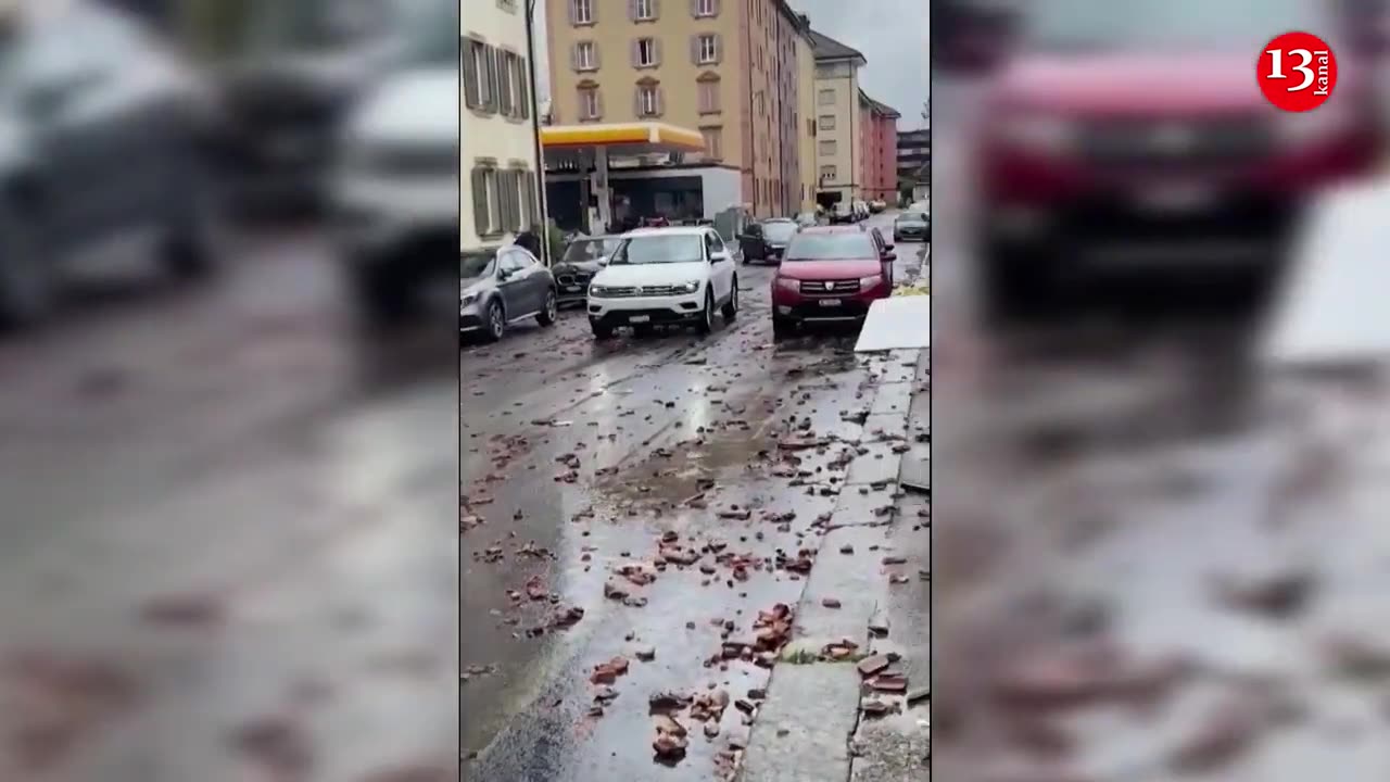 One dead, many hurt as violent storm hits Swiss city