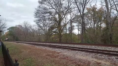 Train watching at Terry, Mississippi