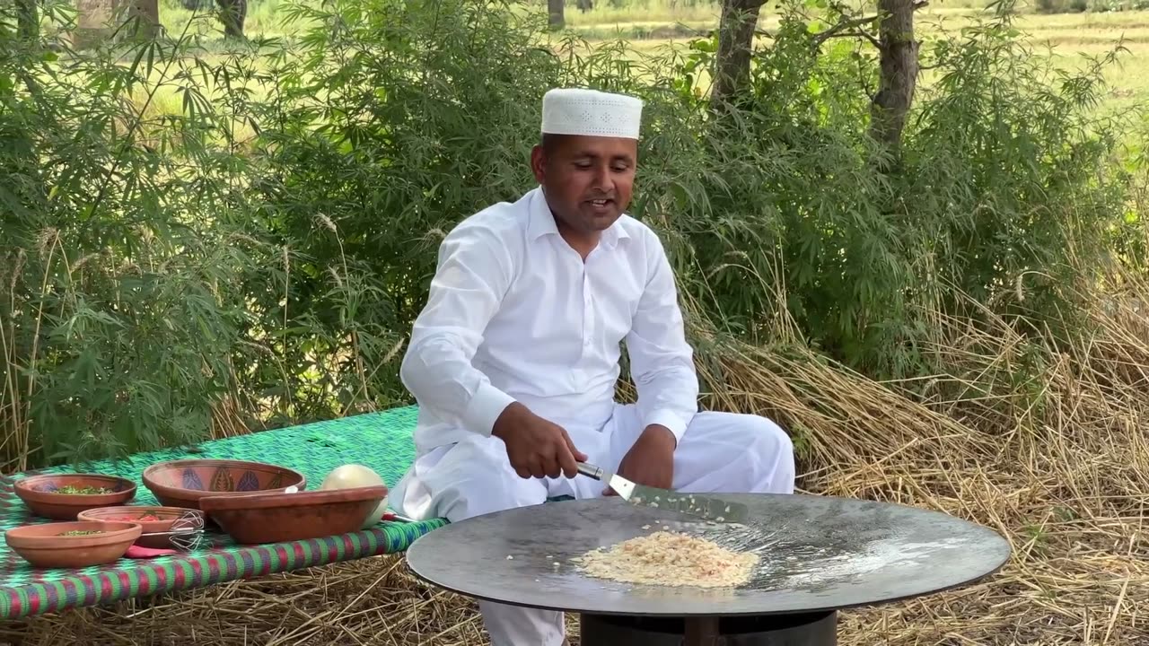 Ostrich Eggs Omelette - 1 Egg For 24 People’s - World Biggest Egg Cooking in Village