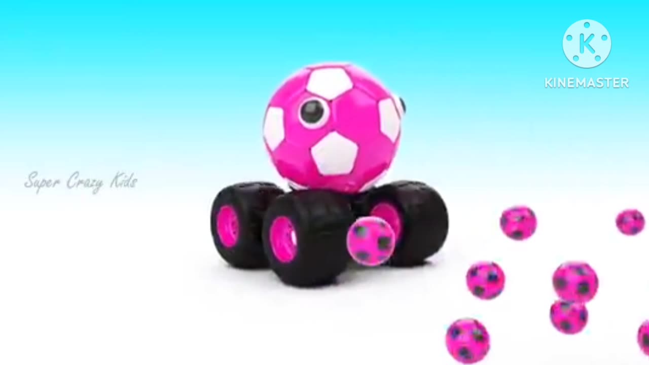 Soccer Balls Mini Golf Game Play by Little Baby Wooden Hammer to Learn Colors for Children - 3D Kids