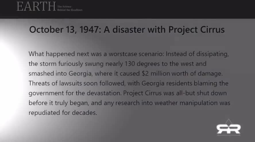 PROJECT CIRRUS - WEATHER MODIFICATION - HOW MANY PEOPLE HAS THE GOVERNMENT KILLED